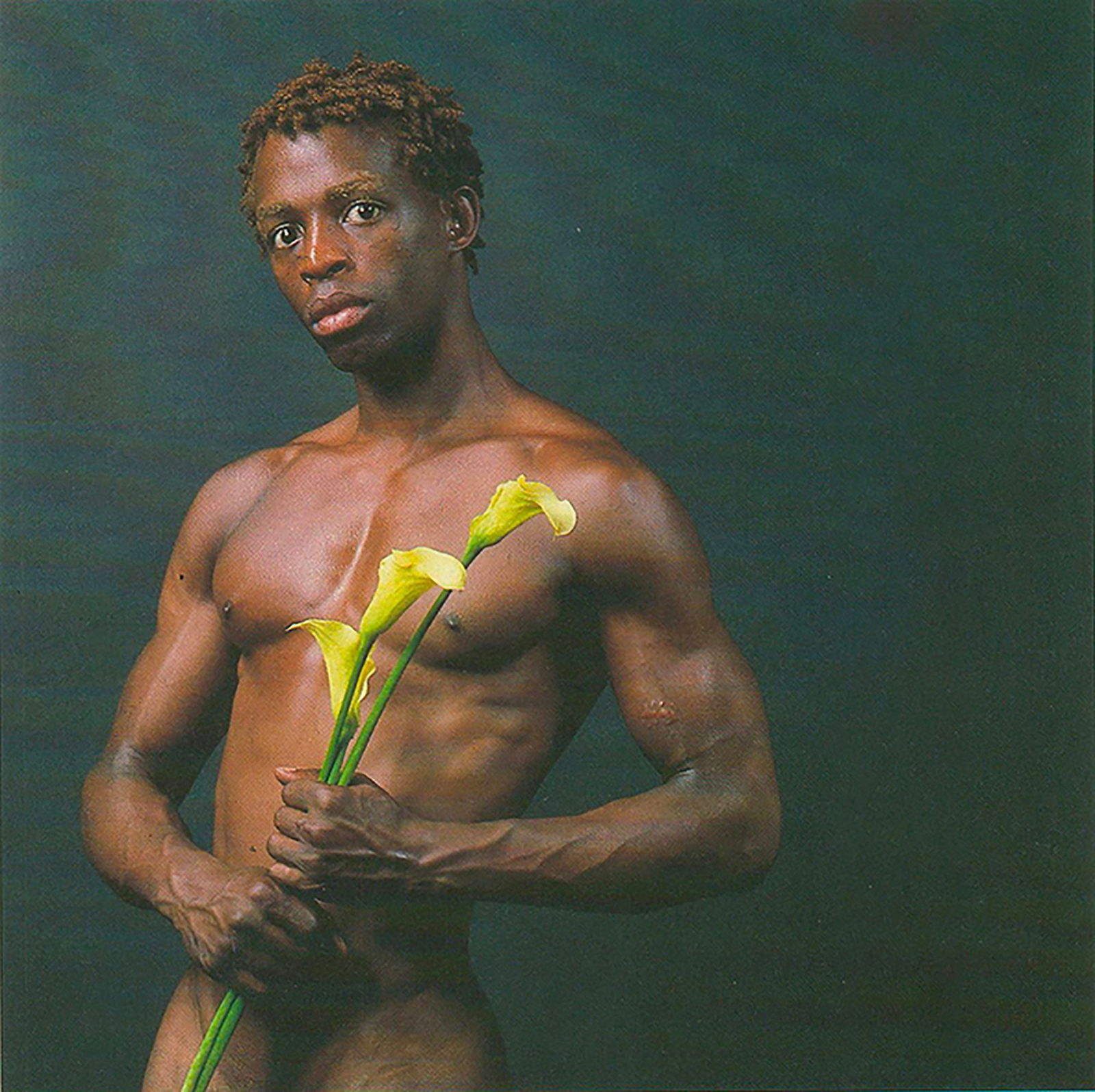 Robert Mapplethorpe - Dennis Speight with Calla Lilies - 1993 Offset Lithograph 7" x 5" - 2