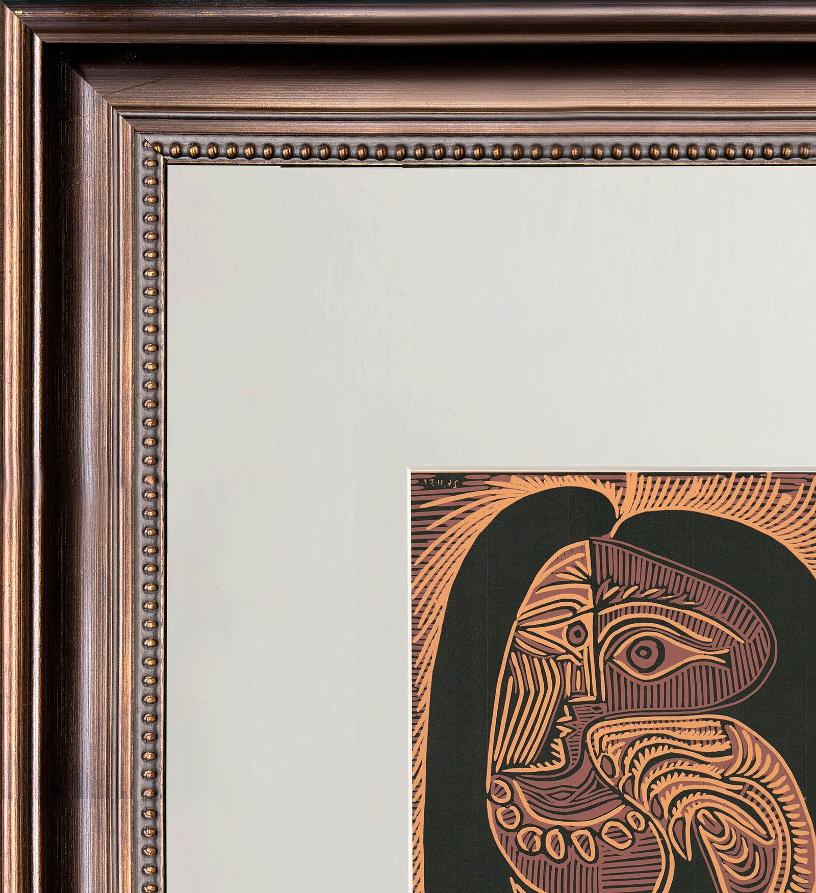 Pablo Picasso - Femme au Collier - 1971 Linocut 9.5" x 8" - 3