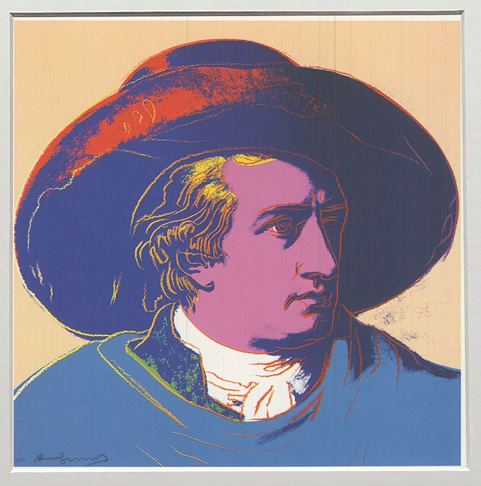 Andy Warhol - Goethe Red Hat, Blue Coat - 1993 Offset Lithograph 6" x 4.25" - 2