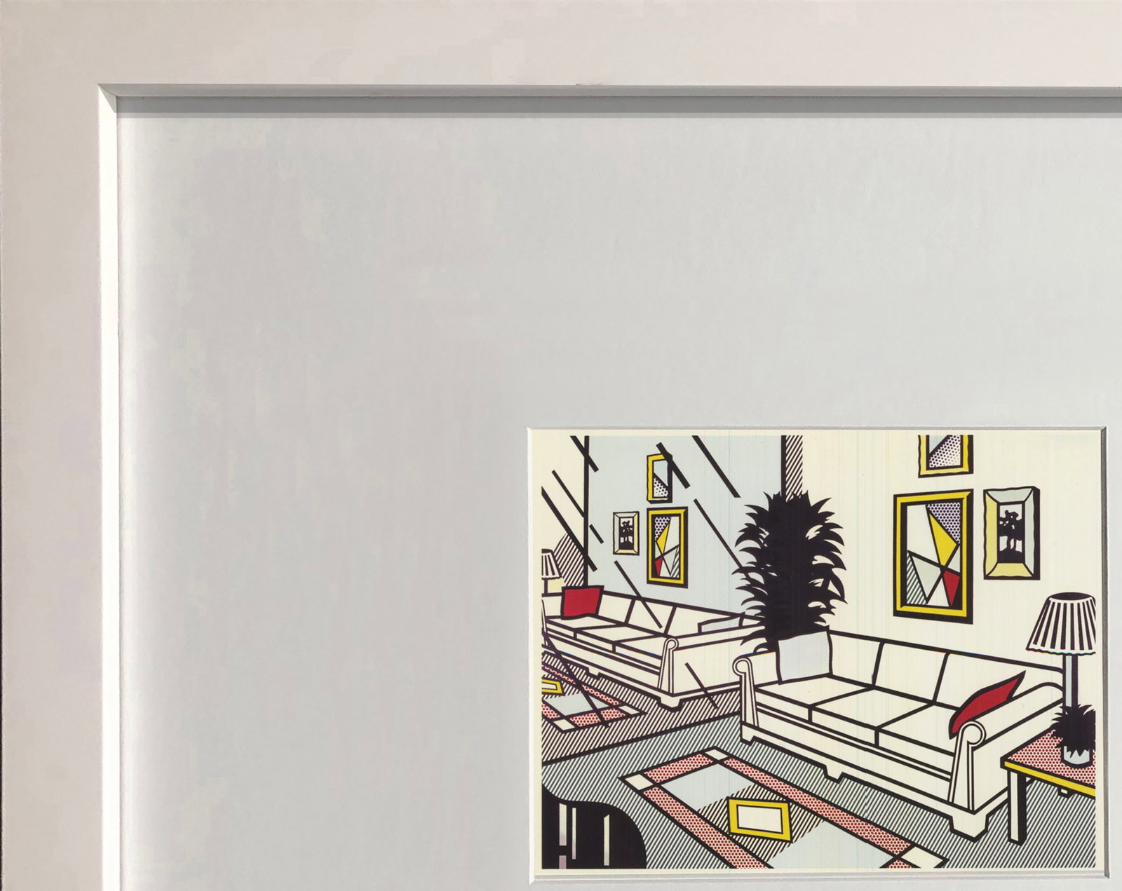 Roy Lichtenstein - Interior with Mirrored Wall - 1993 Offset Lithograph 4.25" x 6" - 3