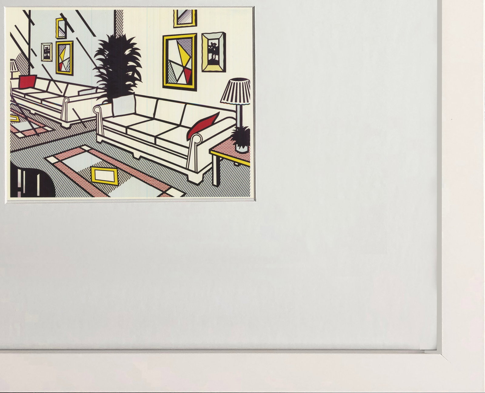 Roy Lichtenstein - Interior with Mirrored Wall - 1993 Offset Lithograph 4.25" x 6" - 4