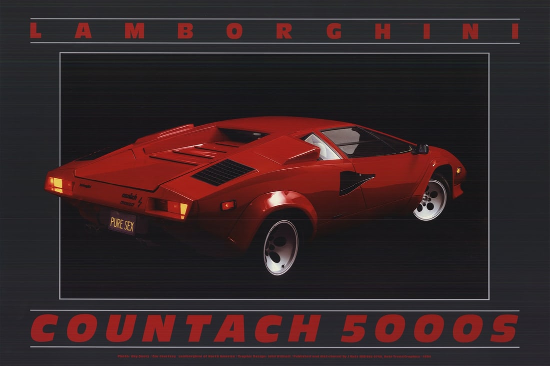 Roy Query - Lamborghini Countach 5000S - 1984 Offset Lithograph 24" x 36" (1 of 4)
