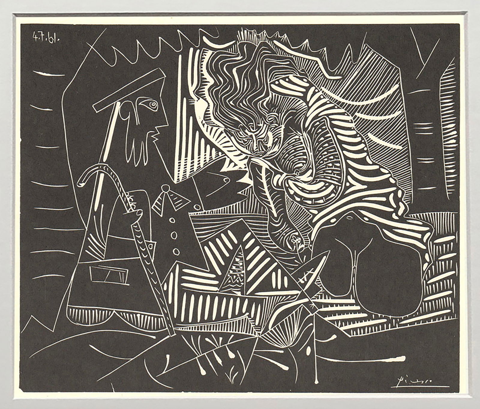 Pablo Picasso - Luncheon on the Grass (White) - 1972 Offset Lithograph 5.75" x 7.5" - 2