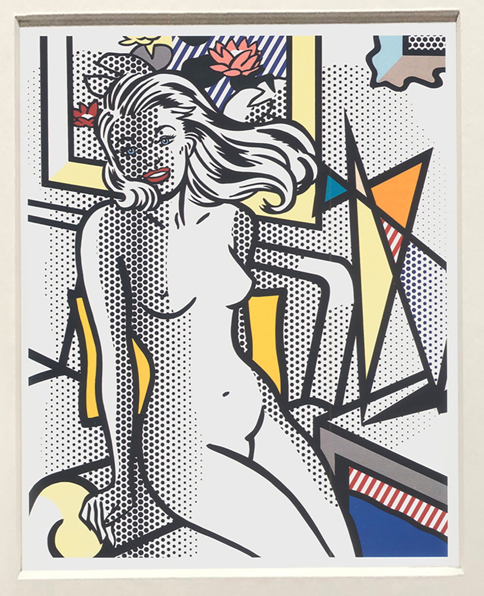 Roy Lichtenstein - Figure with Yellow Pillow - 1997 Offset Lithograph 11" x 5" - 2