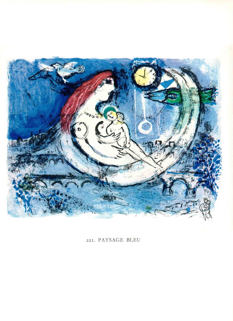 Marc Chagall - Paysage Blue - 1963 Offset Lithograph 12.5" x 9.75" (1 of 1)