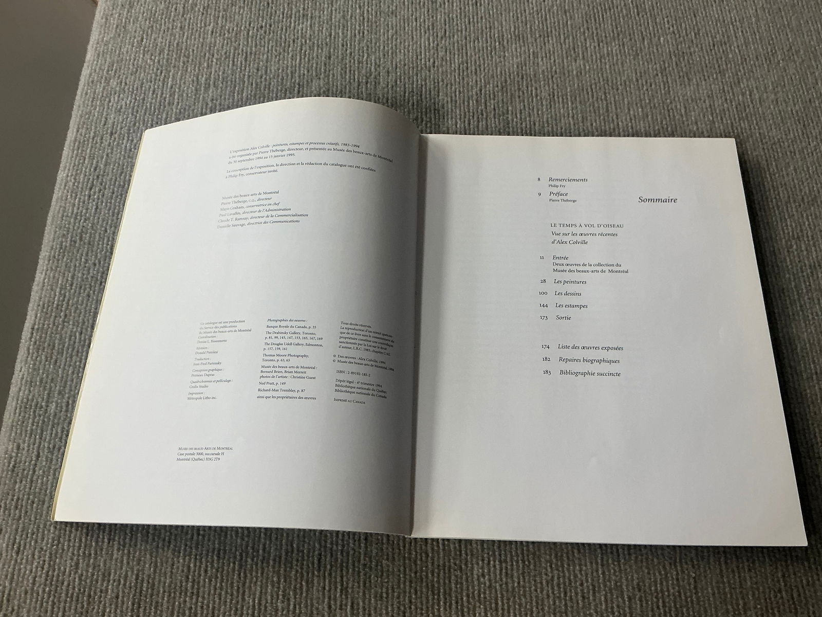 Peimtures, Estampes et Processus Creatifsg - 1994 Book 11.5" x 9.5" - 4