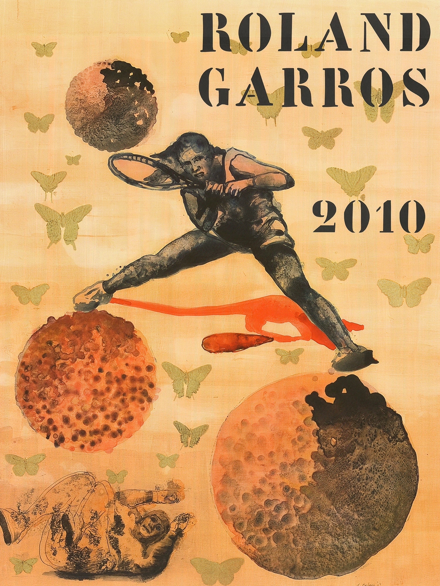 Nalini Malani - Roland Garros French Open - 2010 Offset Lithograph 31.75" x 23.75" - 2