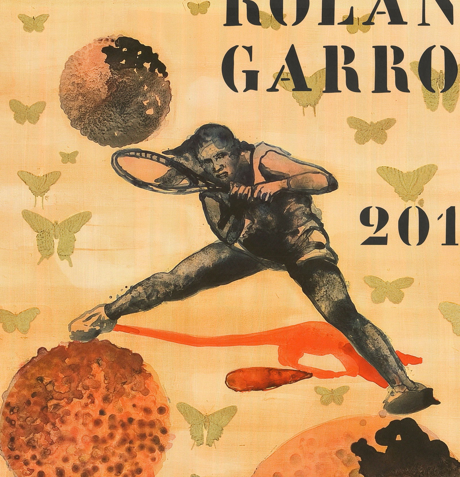 Nalini Malani - Roland Garros French Open - 2010 Offset Lithograph 31.75" x 23.75" - 3