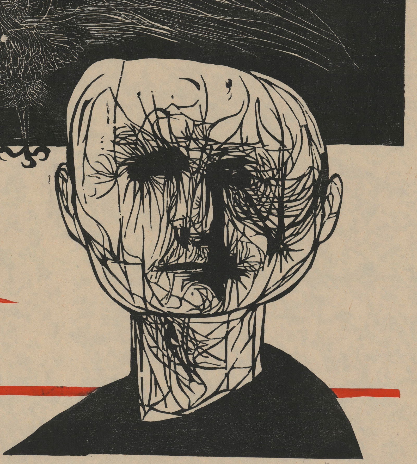 Leonard Baskin - The Tormented One - 1953 Woodblock - SIGNED 25.75" x 34" - 4