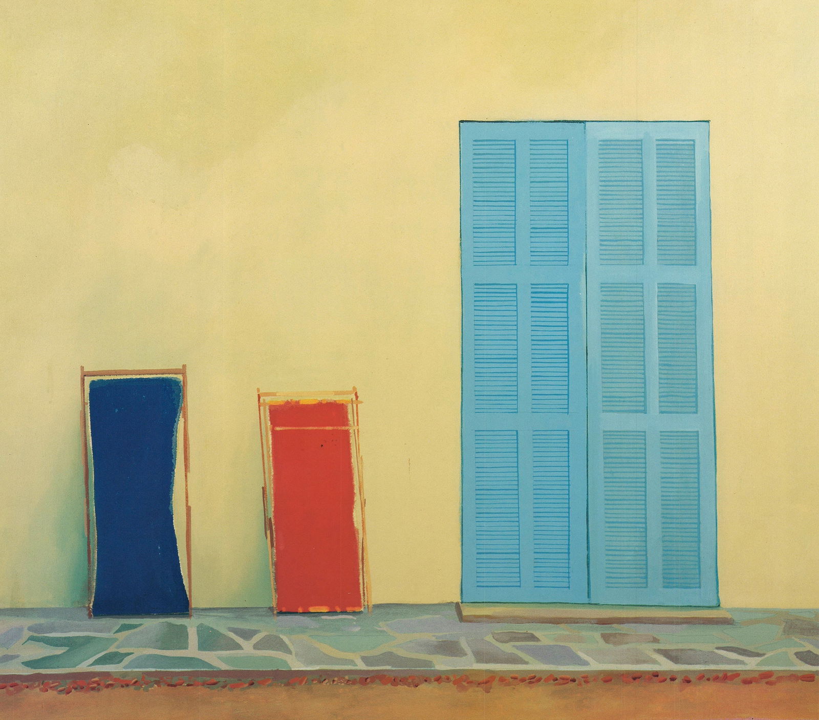 David Hockney - Two Deckchairs, Calvi - 1985 Offset Lithograph 30" x 33" - 4