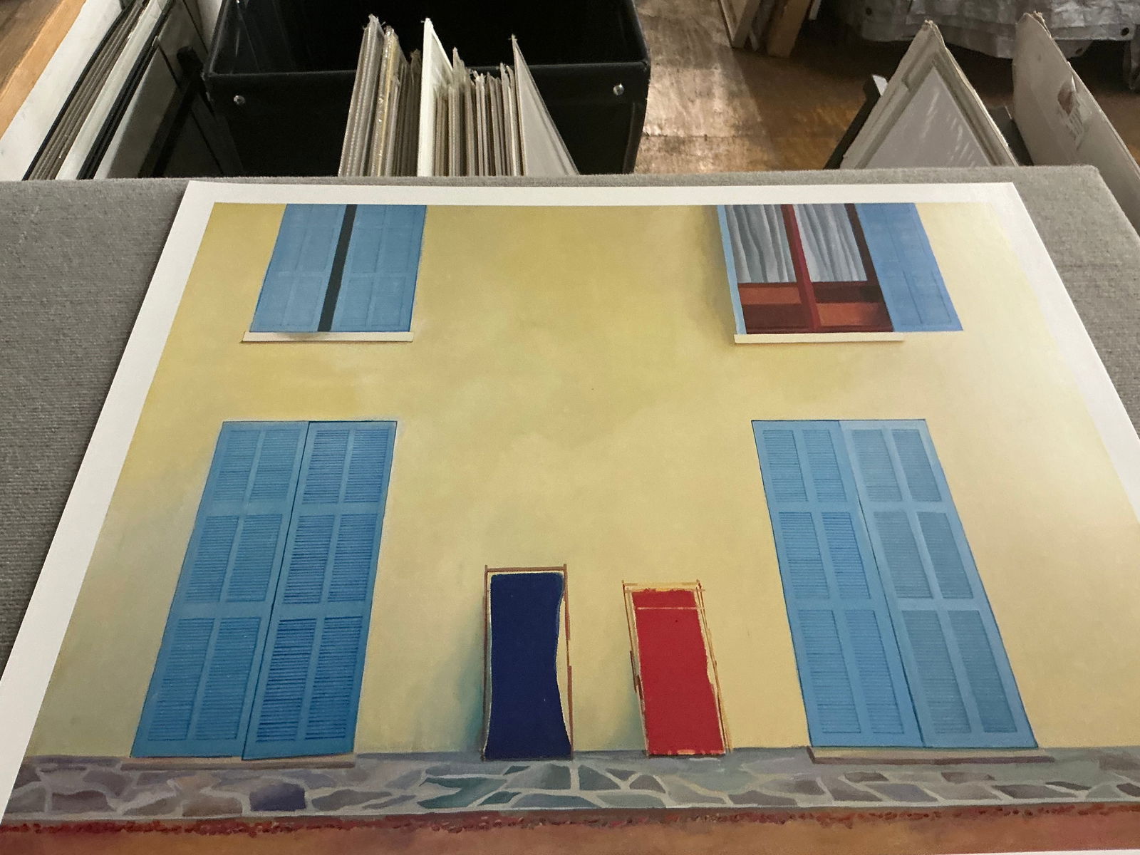 David Hockney - Two Deckchairs, Calvi - 1985 Offset Lithograph 30" x 33" - 9