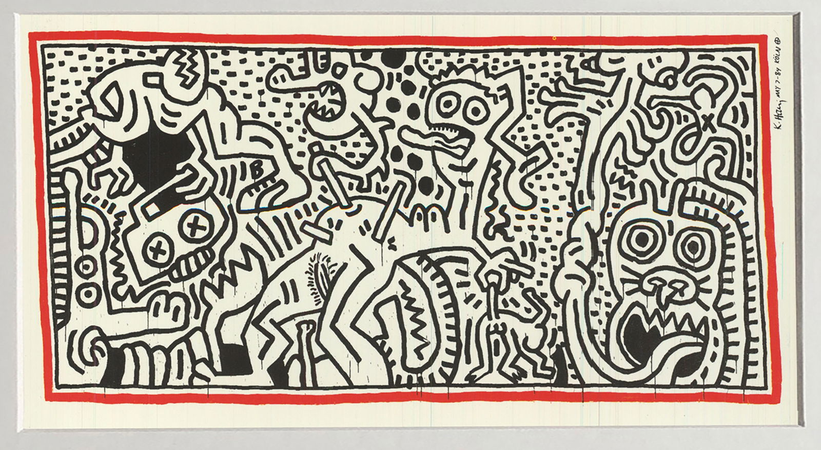 Keith Haring - Untitled - 1984 Offset Lithograph 4.25" x 6" - 2