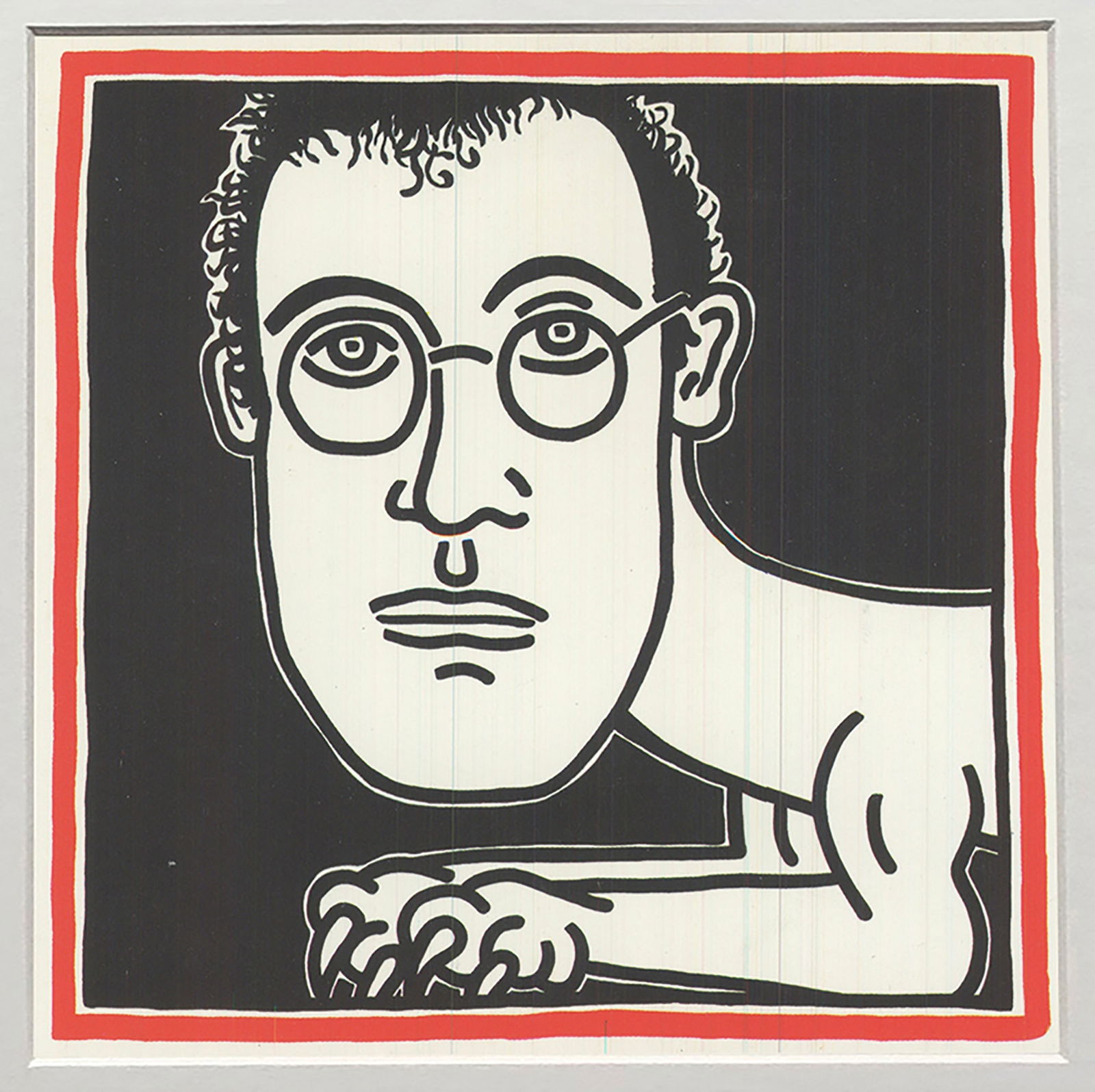 Keith Haring - Untitled (Self-Portrait) - 1993 Offset Lithograph 4.25" x 6" - 2