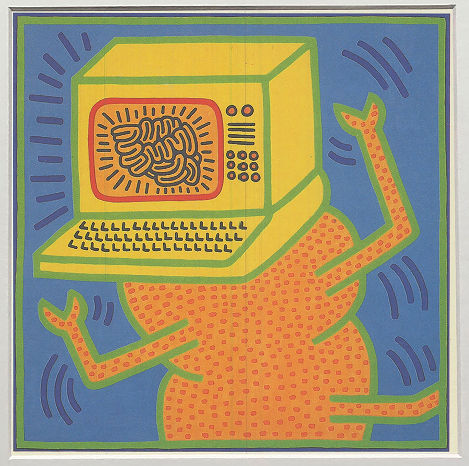 Keith Haring - Untitled 1984 - 1984 Offset Lithograph 6" x 4.25" - 2