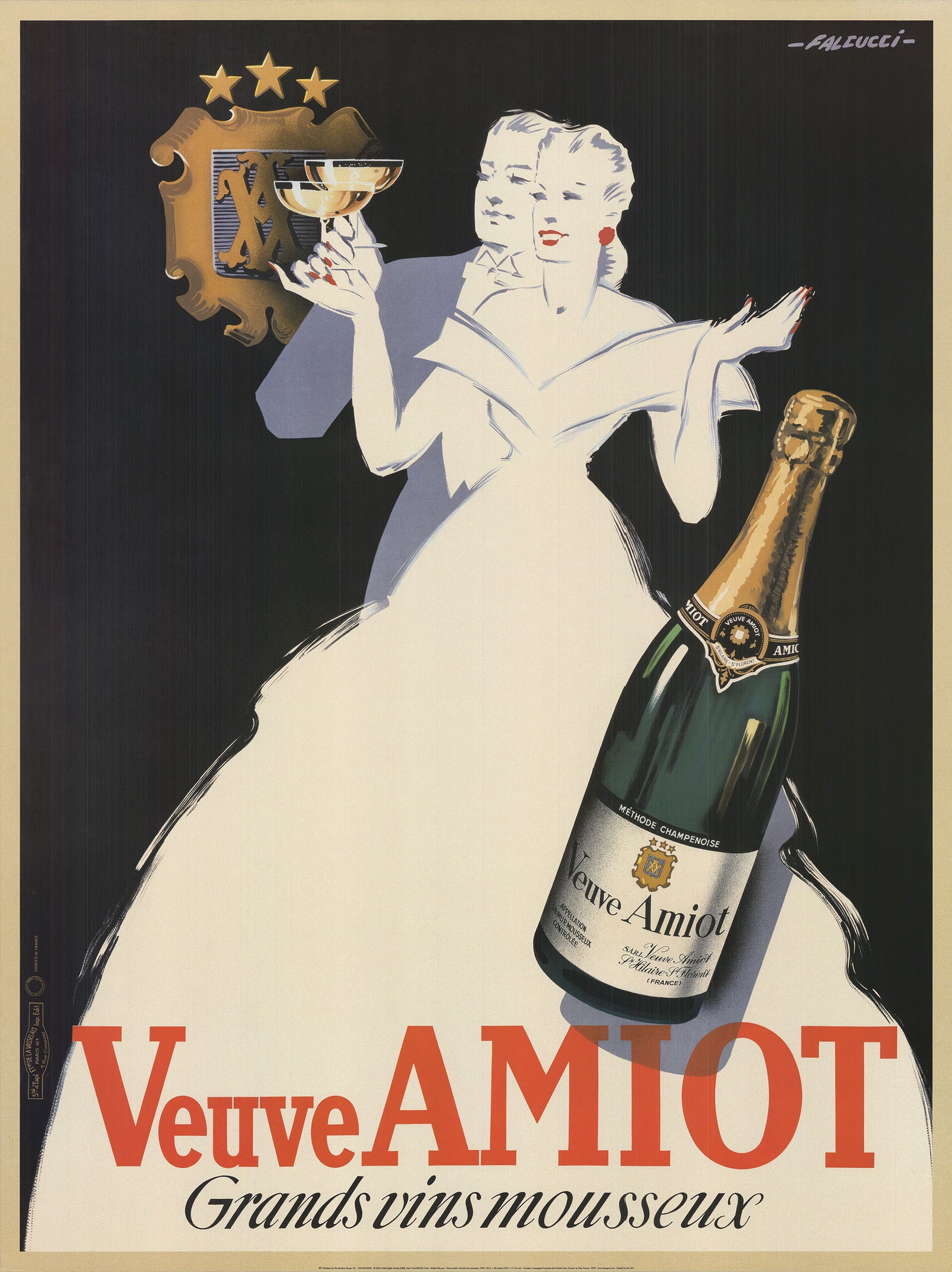 Robert Falcucci - Veuve Amiot- Grands vins mousseux - 2002 Offset Lithograph 48" x 36" (1 of 1)