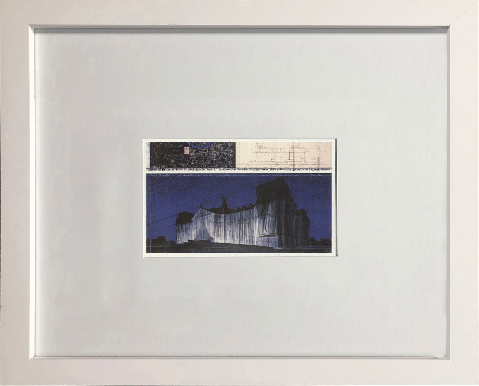 Javacheff Christo - Wrapped Reichstag, Project for Berlin - 1992 Offset Lithograph 4.25" x 6" (1 of 4)