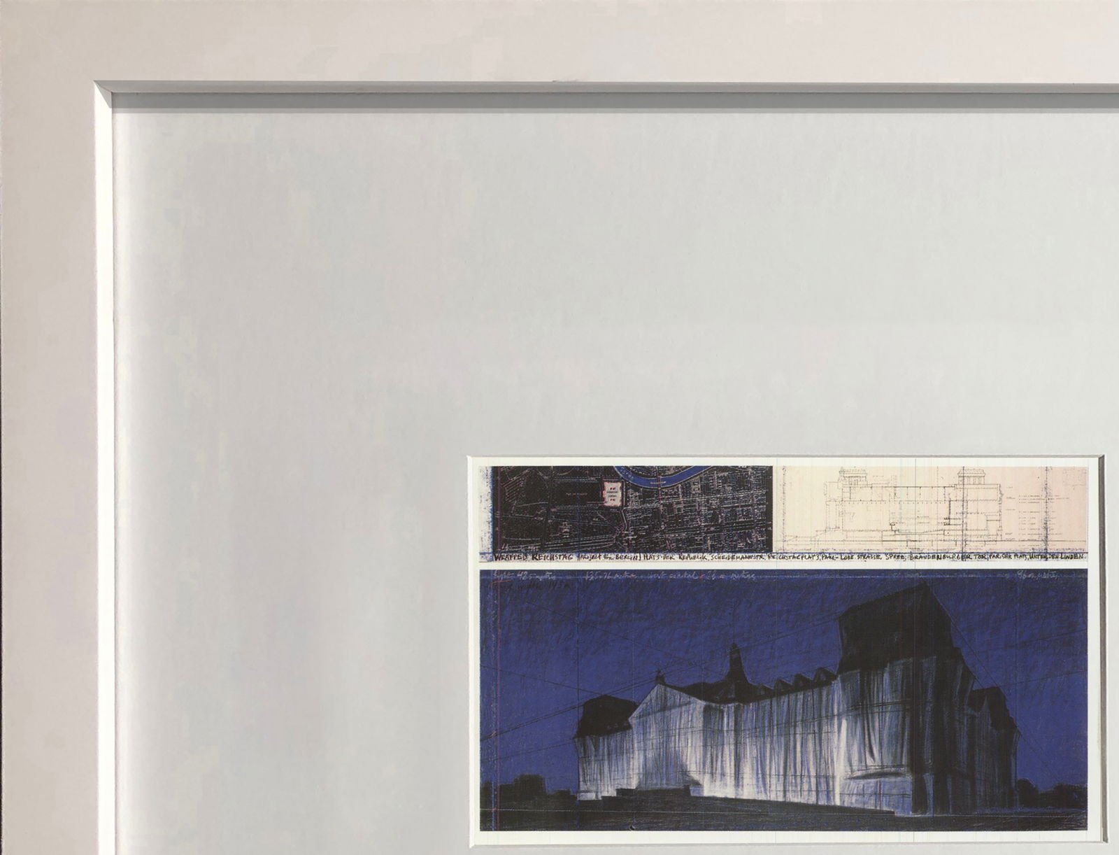 Javacheff Christo - Wrapped Reichstag, Project for Berlin - 1992 Offset Lithograph 4.25" x 6" - 3