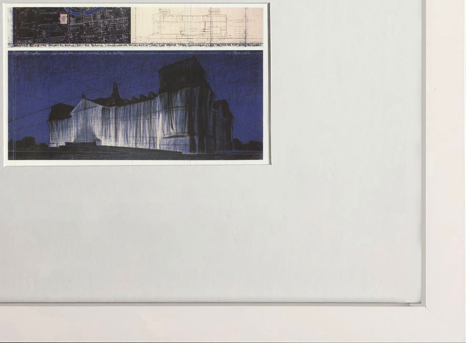 Javacheff Christo - Wrapped Reichstag, Project for Berlin - 1992 Offset Lithograph 4.25" x 6" - 4