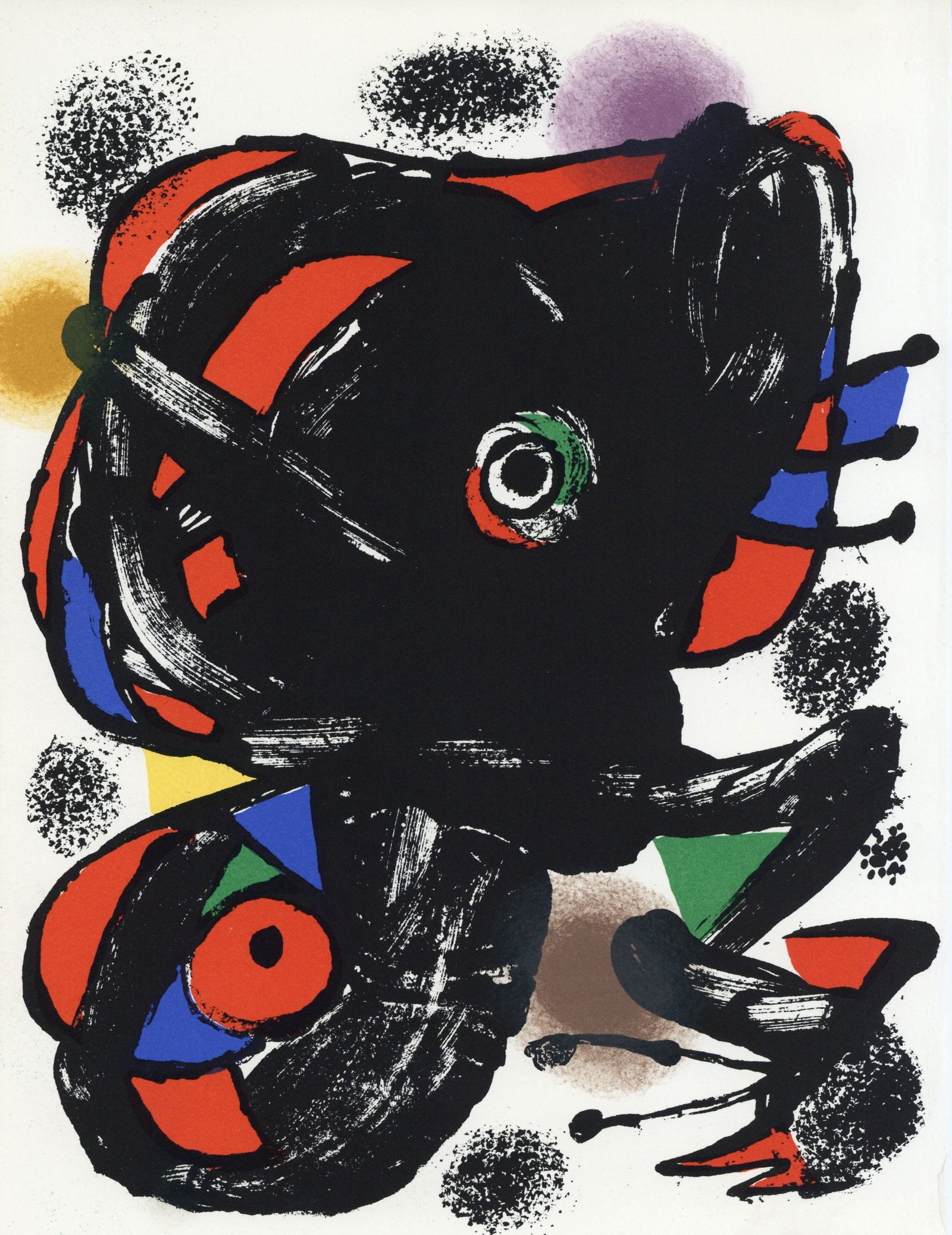 Joan Miro original lithograph, 1976: Title: Joan Miro original lithograph, 1976 Description: Medium: original lithograph. Executed in 1976 for XXe Siecle (issue number 46) and published in Paris by San Lazzaro. Sheet size 12 1/8 x 9 1/4