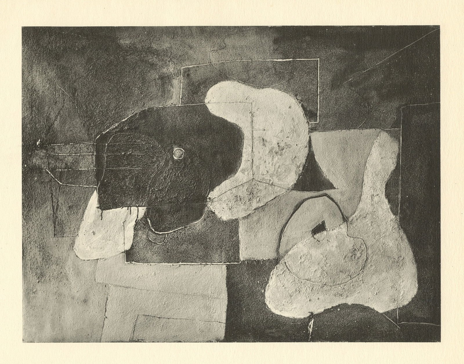 Pablo Picasso - Nature morte a la guitare: Title: Pablo Picasso - Nature morte a la guitare Description: Medium: collotype (after the painting). Printed in Paris in 1926 in an edition of 700 and published by Christian Zervos for the art revue