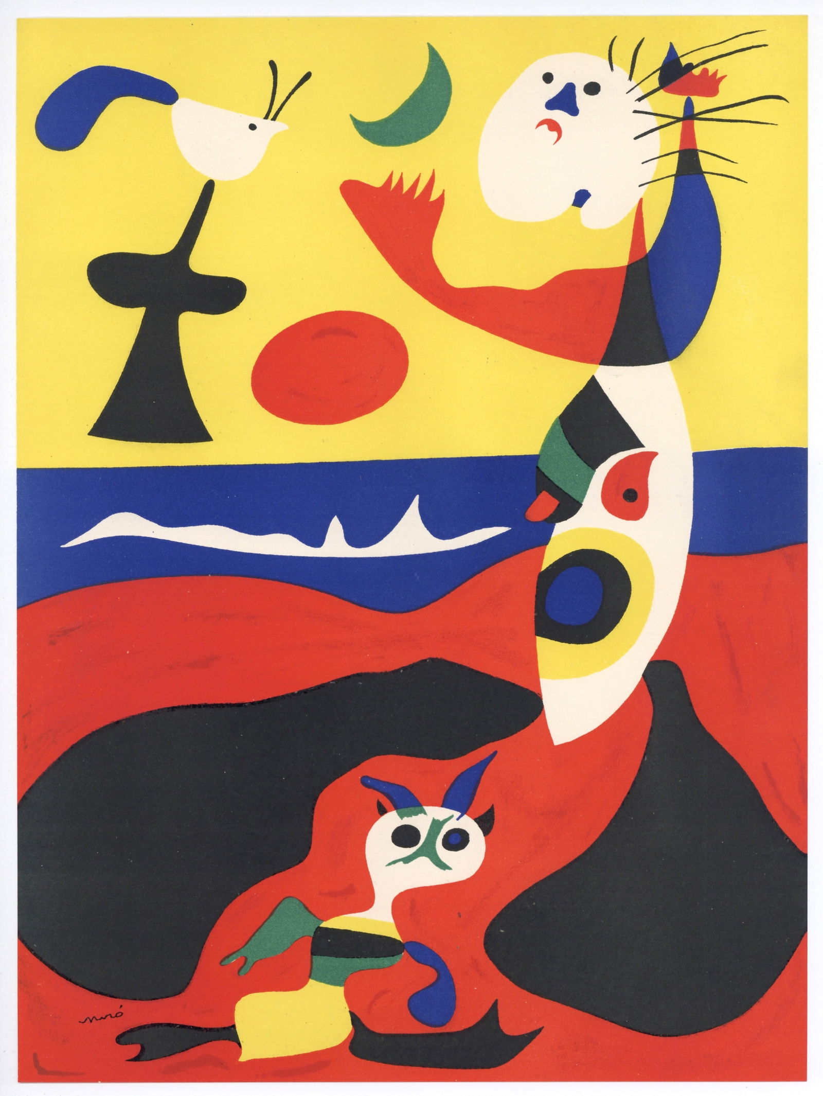 Joan Miro "L'Ete" lithograph, 1938: Title: Joan Miro "L'Ete" lithograph, 1938 Description: Medium: lithograph and pochoir. Catalogue reference: Dupin 1310, Benhoura 396. This lithograph was printed in 1938 at the atelier Mourlot and pub