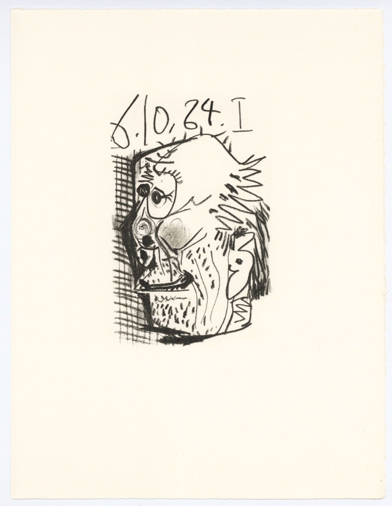 Pablo Picasso lithograph "Le Gout du Bonheur": Title: Pablo Picasso lithograph "Le Gout du Bonheur" Description: Medium: lithograph (after the drawing). This Picasso lithograph from the "Le Gout du Bonheur" portfolio (the French title translates