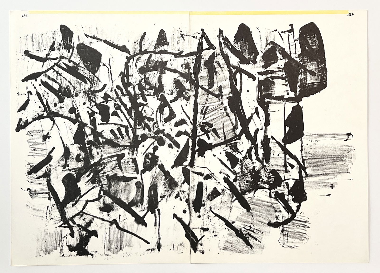 Jean-Paul Riopelle original lithograph, 1964: Title: Jean-Paul Riopelle original lithograph, 1964 Description: Medium: original lithograph (in two sections). Printed in 1964 and published by Eberhard Kornfeld for the 1 Cent Life portfolio in an e