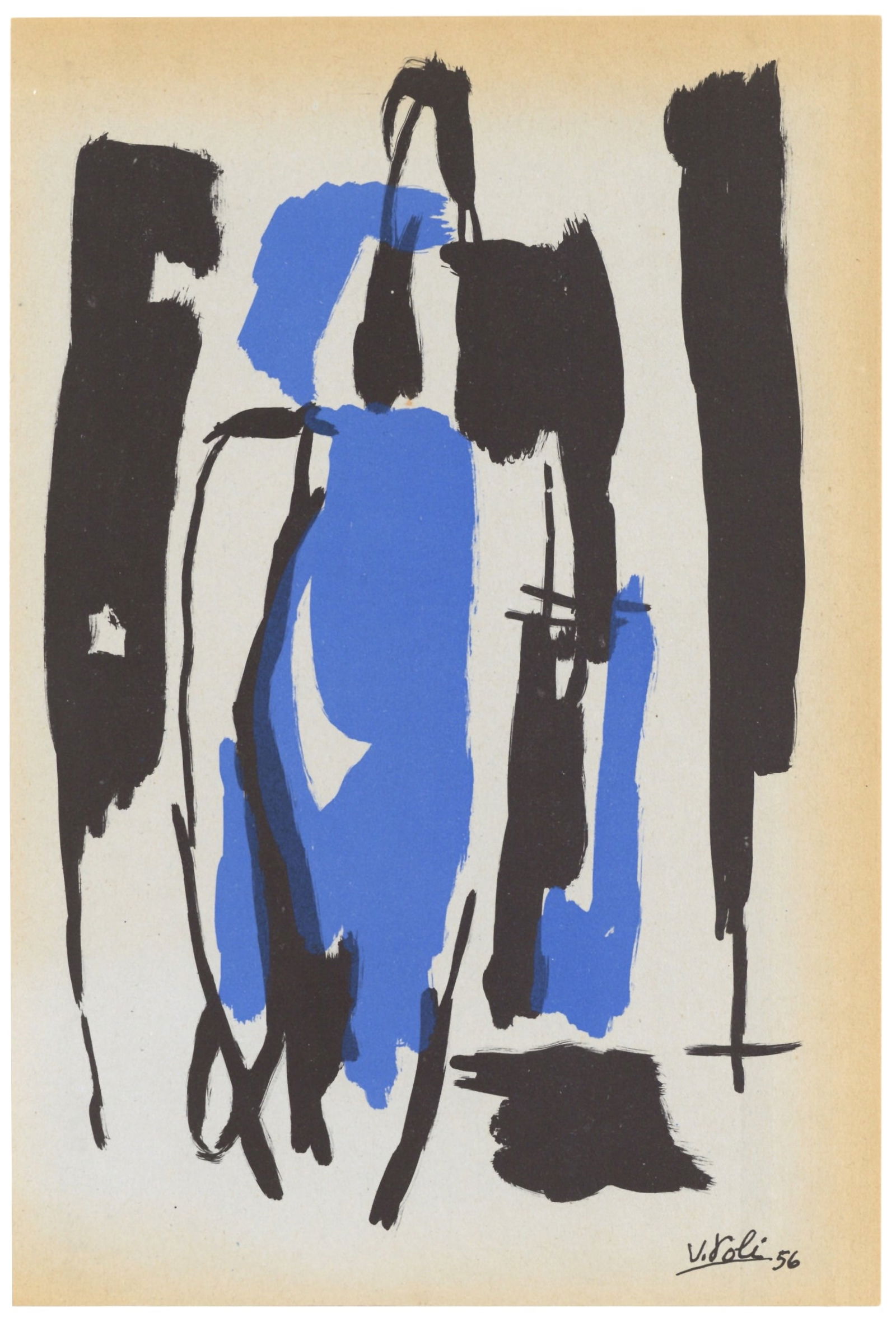 Vivaldo Poli original lithograph | Arte Concreta: Title: Vivaldo Poli original lithograph | Arte Concreta Description: Medium: original lithograph. Printed in 1956 for the very rare Documenti d'Arte d'Oggi, published in Milan by Groupe Espace. Size: