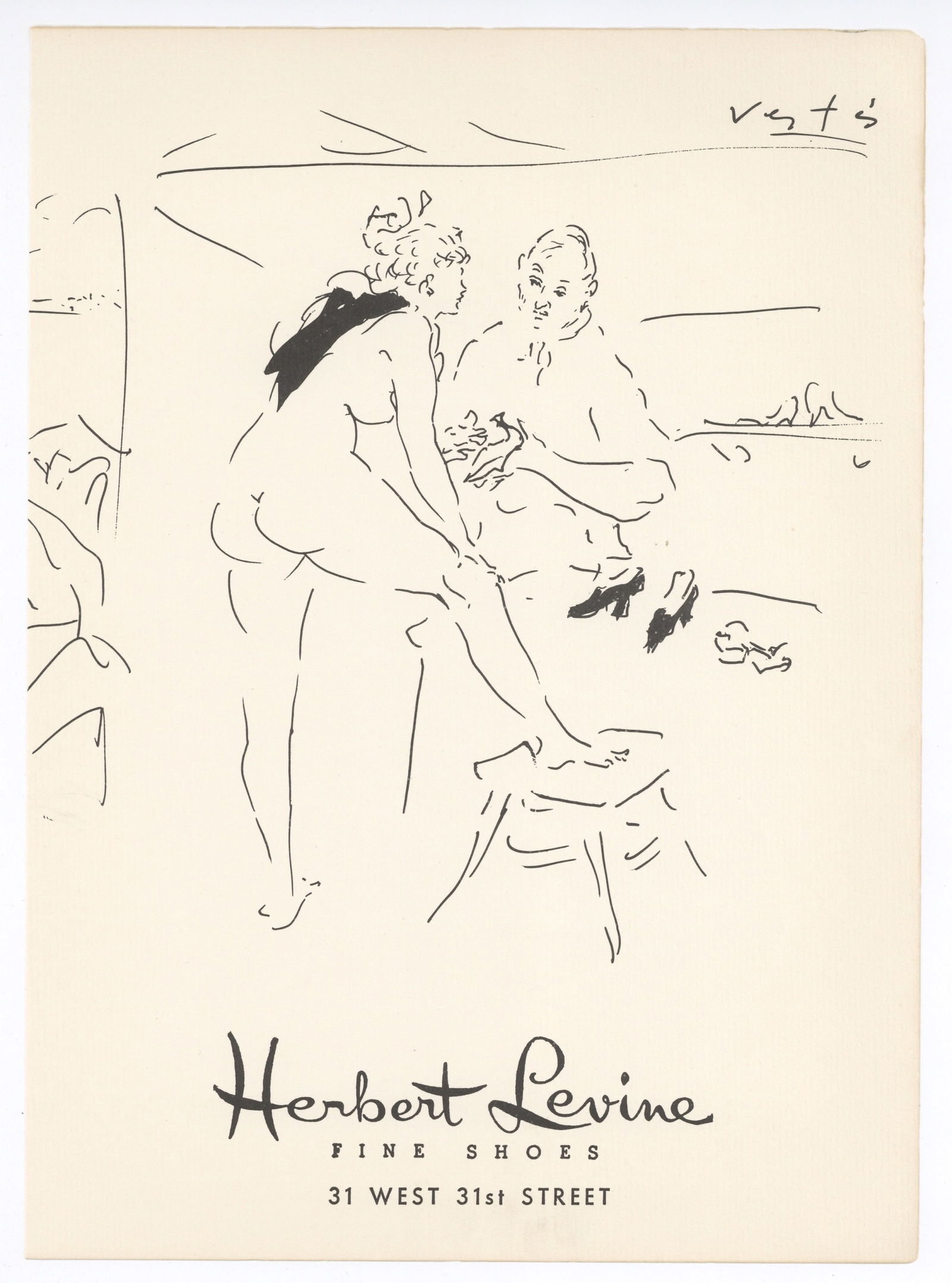 Marcel Vertes original lithograph: Title: Marcel Vertes original lithograph Description: Medium: original lithograph. This lithograph was printed in 1953 for the "Improvisations" portfolio, published by the Artists Equity Association