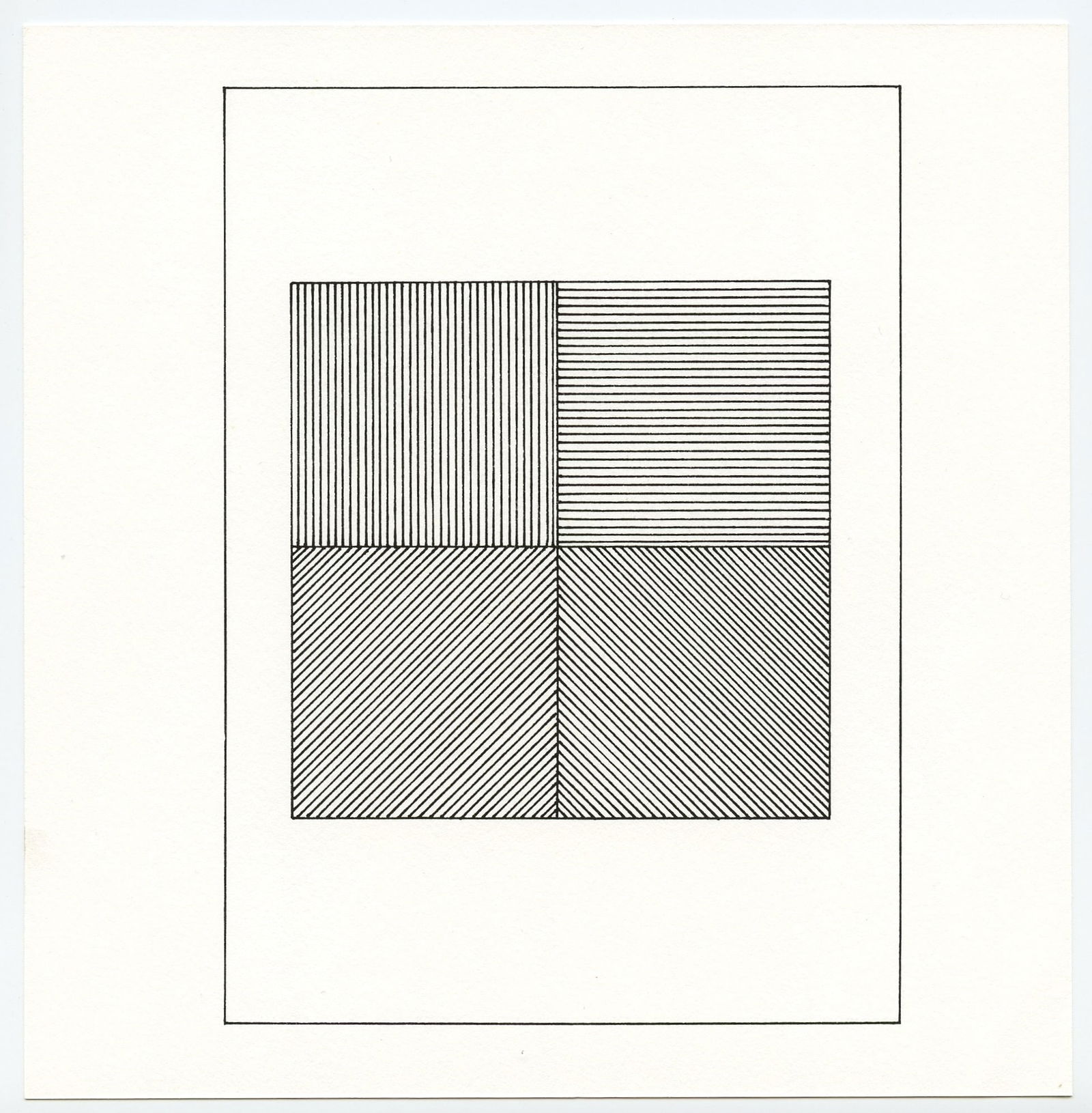 Sol LeWitt silkscreen, edition of 1500: Title: Sol LeWitt silkscreen, edition of 1500 Description: Medium: silkscreen. Printed in 1984 for "Ficciones" and published by The Limited Editions Club in an edition of 1500. Size: 8 x 7 3/4 inches