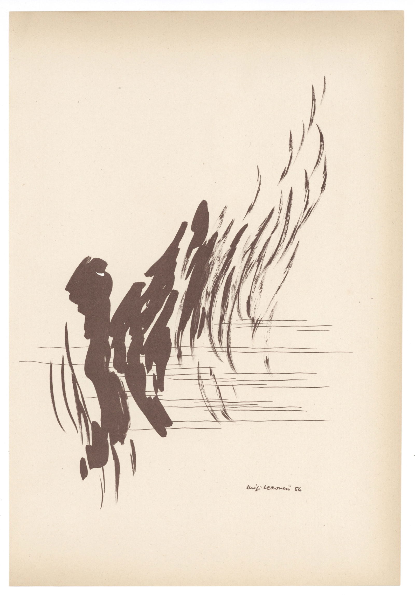 Luigi Veronesi original lithograph | Arte Concreta: Title: Luigi Veronesi original lithograph | Arte Concreta Description: Medium: original lithograph. Printed in 1956 for the second volume (1956-57) of the very rare Documenti d'Arte d'Oggi, published