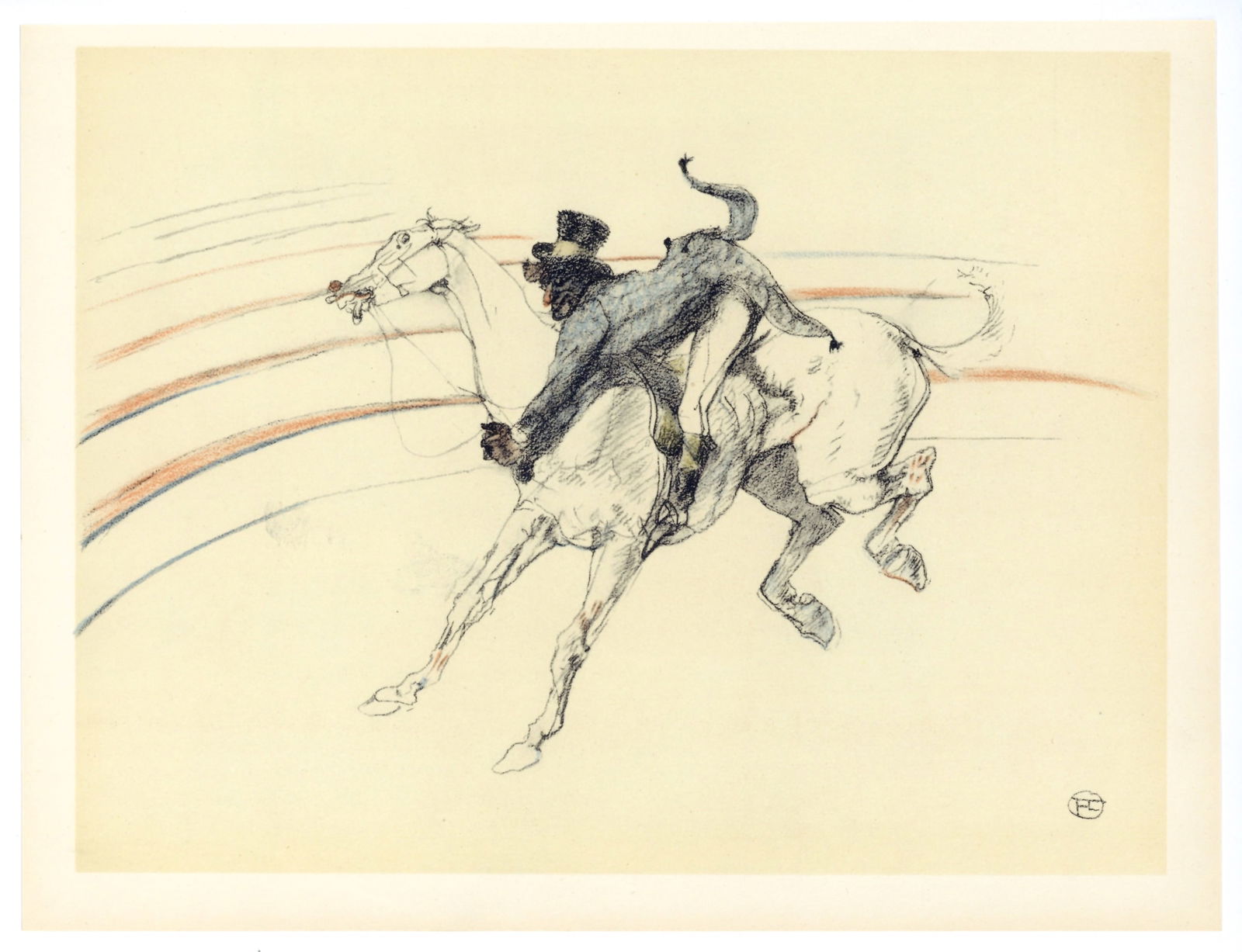 Toulouse-Lautrec lithograph | Circus "Chocolat, scene comique": Title: Toulouse-Lautrec lithograph | Circus "Chocolat, scene comique" Description: Medium: lithograph (after the colored pencil drawing). Printed in Paris in 1952 by Mourlot Freres in an edition of 15
