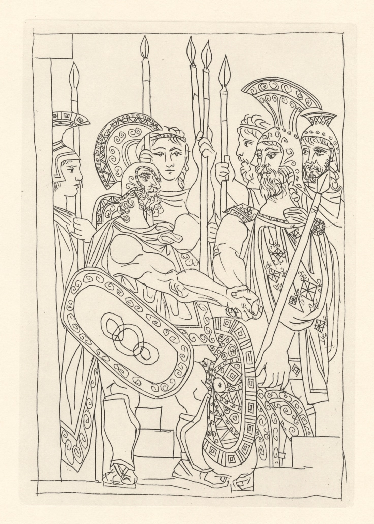 Pablo Picasso "Lysistrata": Title: Pablo Picasso "Lysistrata" Description: Medium: engraving (after the 1934 etching for "Lysistrata"). This facsimile edition was printed in 1962 and published by The Heritage Press, reproducing
