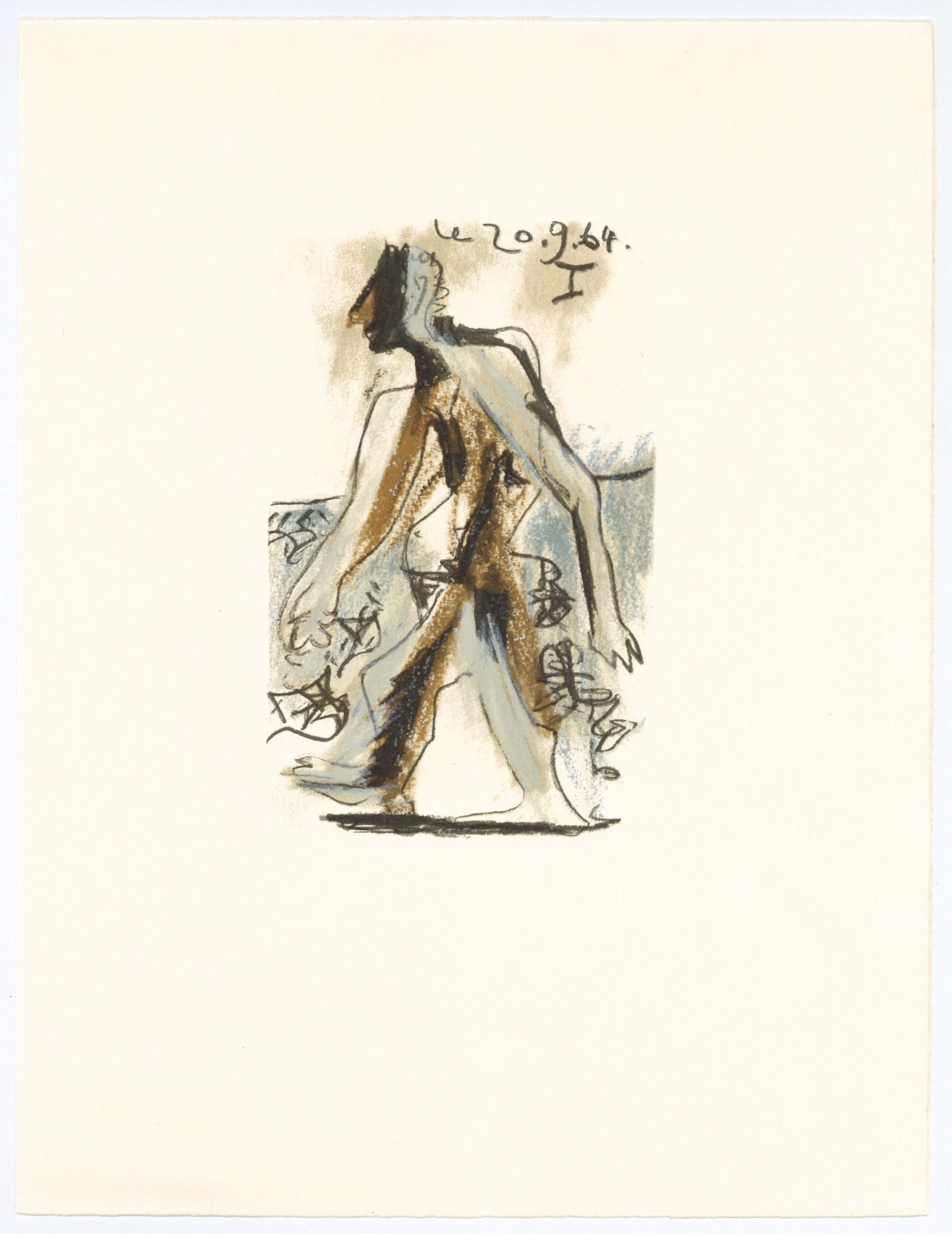 Pablo Picasso lithograph "Le Gout du Bonheur": Title: Pablo Picasso lithograph "Le Gout du Bonheur" Description: Medium: lithograph (after the drawing). This Picasso lithograph from the "Le Gout du Bonheur" portfolio (the French title translates t