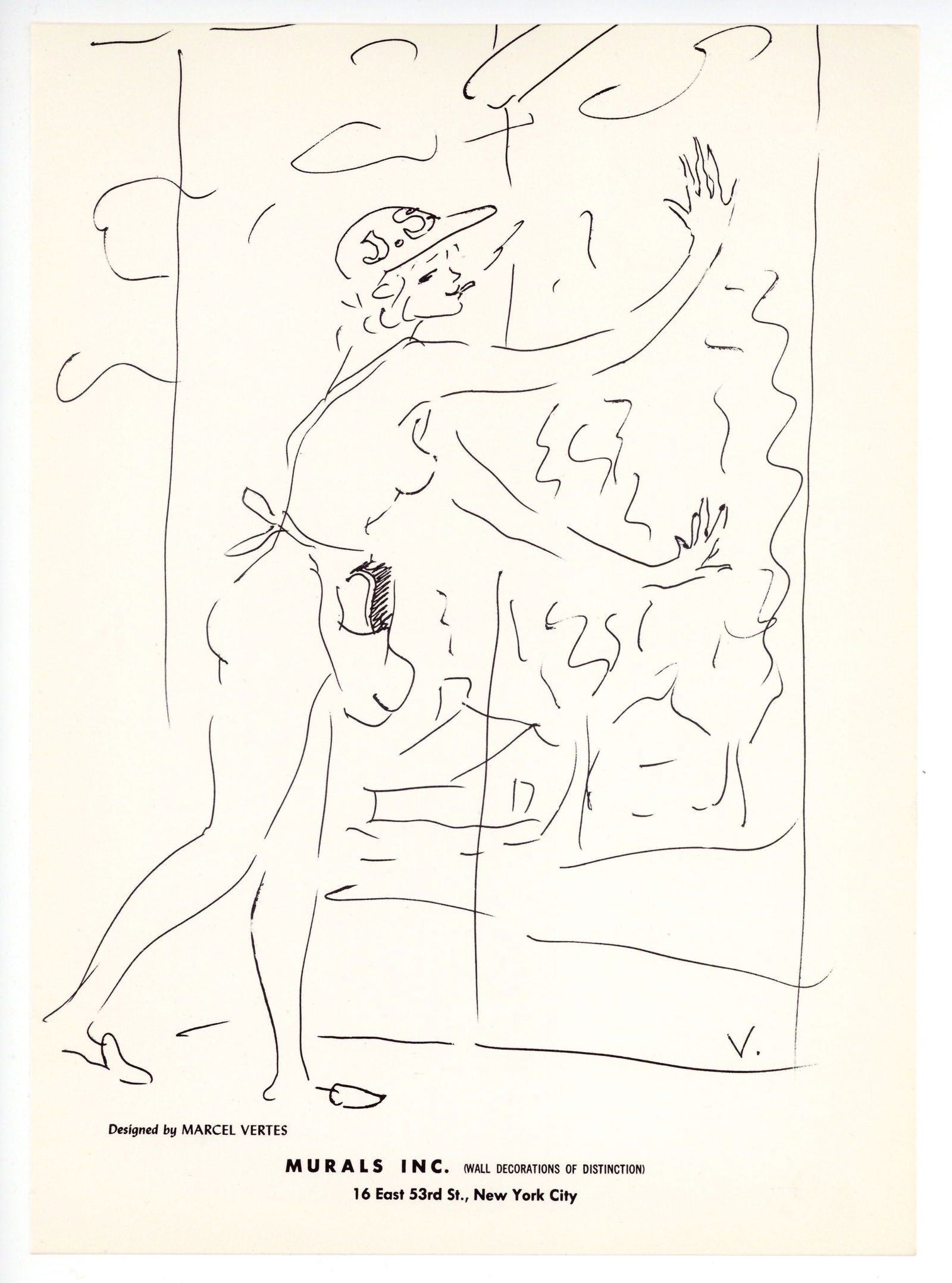 Marcel Vertes original lithograph: Title: Marcel Vertes original lithograph Description: Medium: original lithograph. This lithograph was printed in 1955 for the "Improvisations" portfolio, and published by the Artists Equity