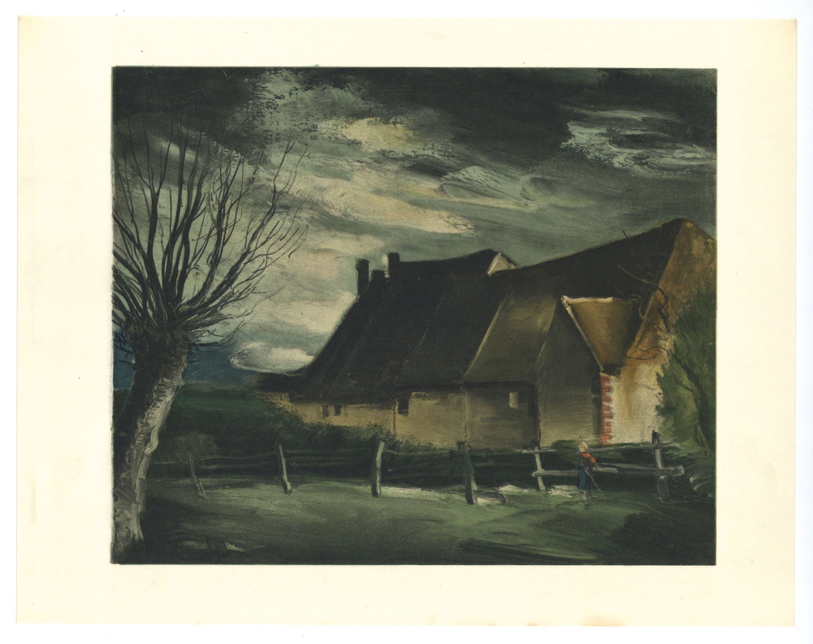 Maurice de Vlaminck lithograph "Haute-Folie": Title: Maurice de Vlaminck lithograph "Haute-Folie" Description: Medium: lithograph. This lithograph (after the Vlaminck painting) was printed in Paris in 1958 at the Mourlot atelier, and published in