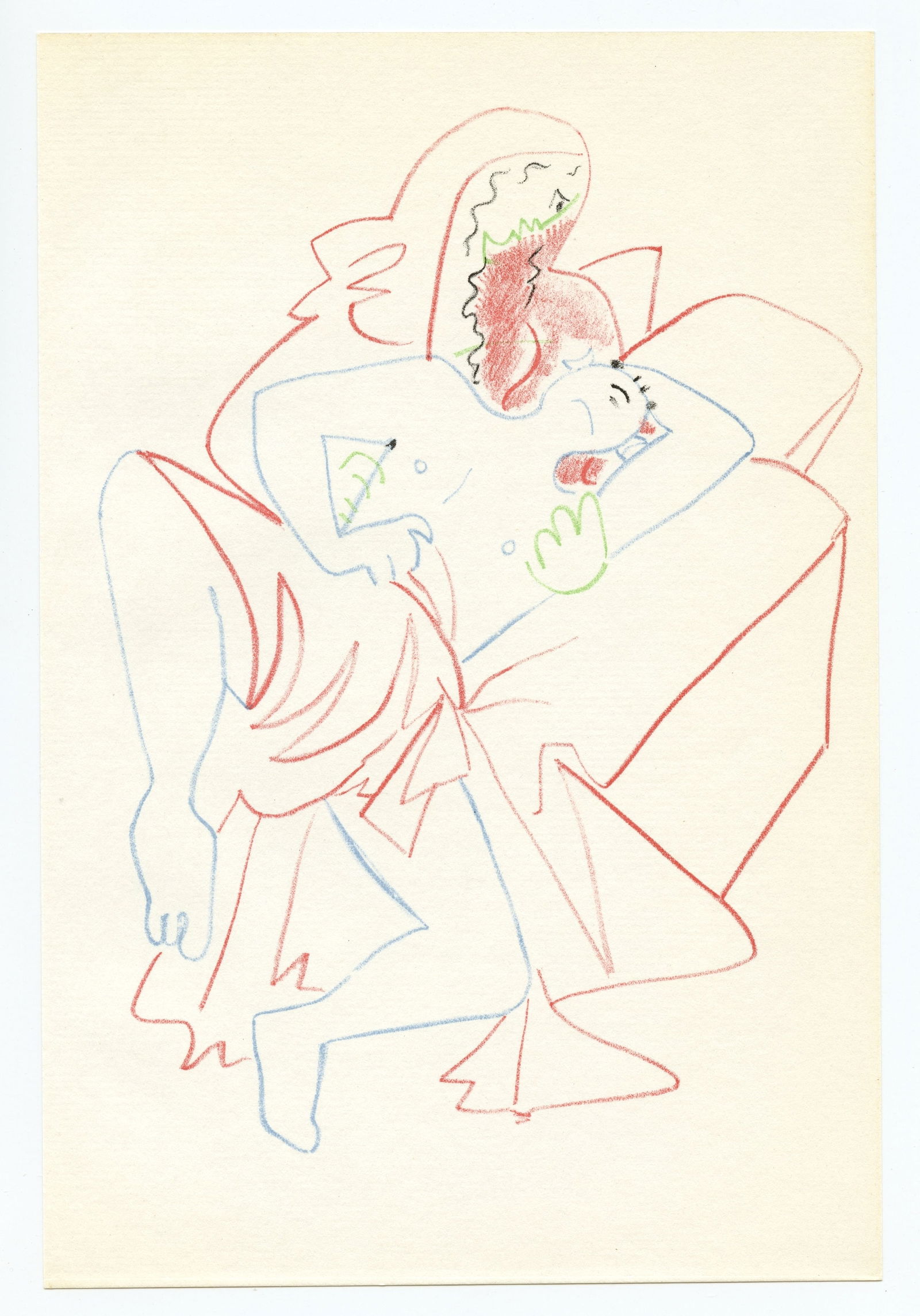 Jean Cocteau original lithograph | Infernal Machine: Title: Jean Cocteau original lithograph | Infernal Machine Description: Medium: original lithograph. Printed in Paris in 1957 at the Mourlot Freres atelier. Size: 8 3/4 x 6 inches (225 x 150 mm). Arti