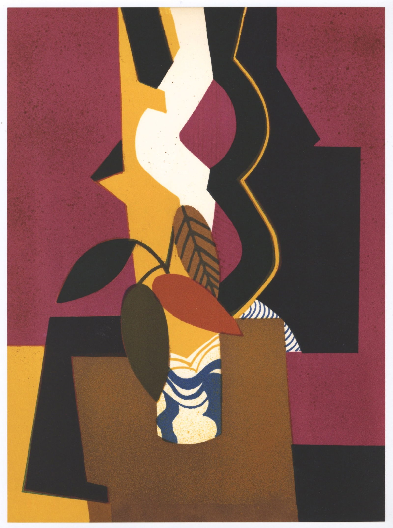 Andre Minaux original lithograph "Bouquet d'Automne": Title: Andre Minaux original lithograph "Bouquet d'Automne" Description: Medium: original lithograph. Printed on Arches paper in 1974 at the Mourlot Freres atelier. Size: 12 1/2 x 9 1/4 inches (318 x