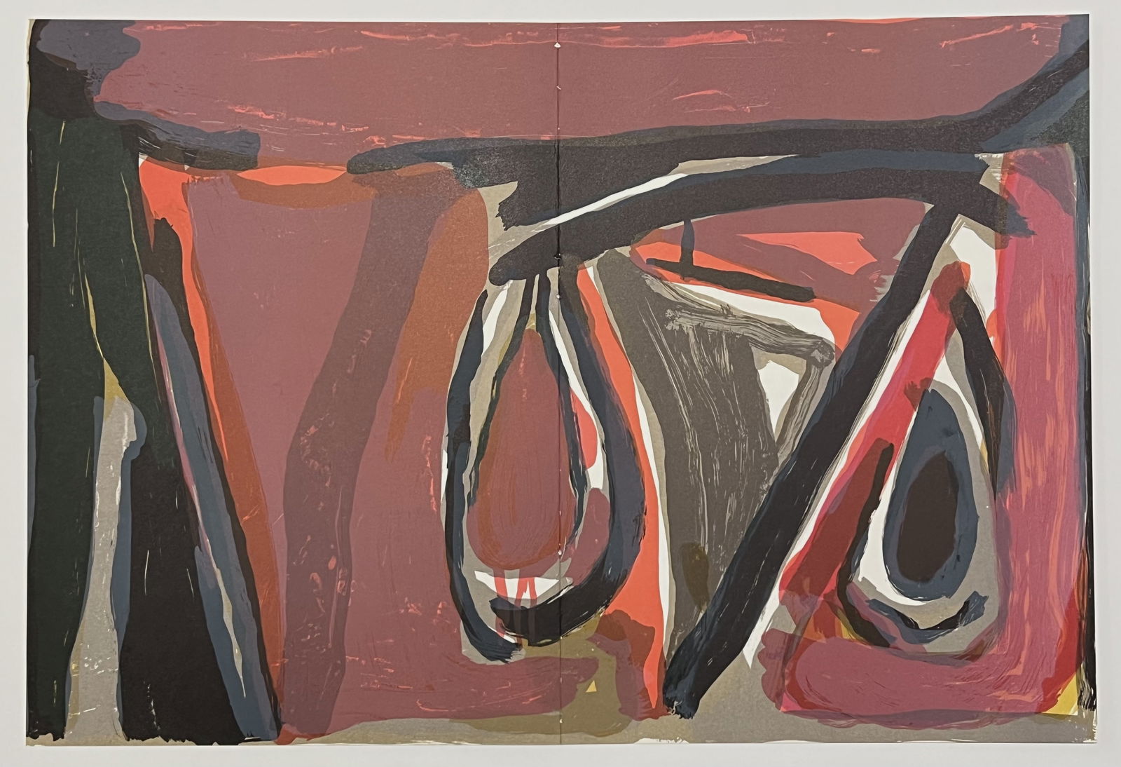 Bram van Velde original lithograph: Title: Bram van Velde original lithograph Description: Medium: original lithograph. Printed in 1982 for the art revue Derriere le Miroir (issue number 250) and published in Paris by the Maeght