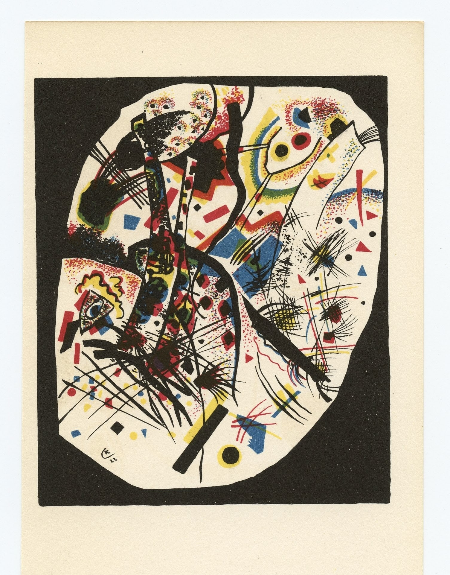 Wassily Kandinsky lithograph "Kleine Welten III": Title: Wassily Kandinsky lithograph "Kleine Welten III" Description: Medium: lithograph (after the original). Printed in Paris in 1954 by Mourlot and published by Berggruen for a scarce catalogue.
