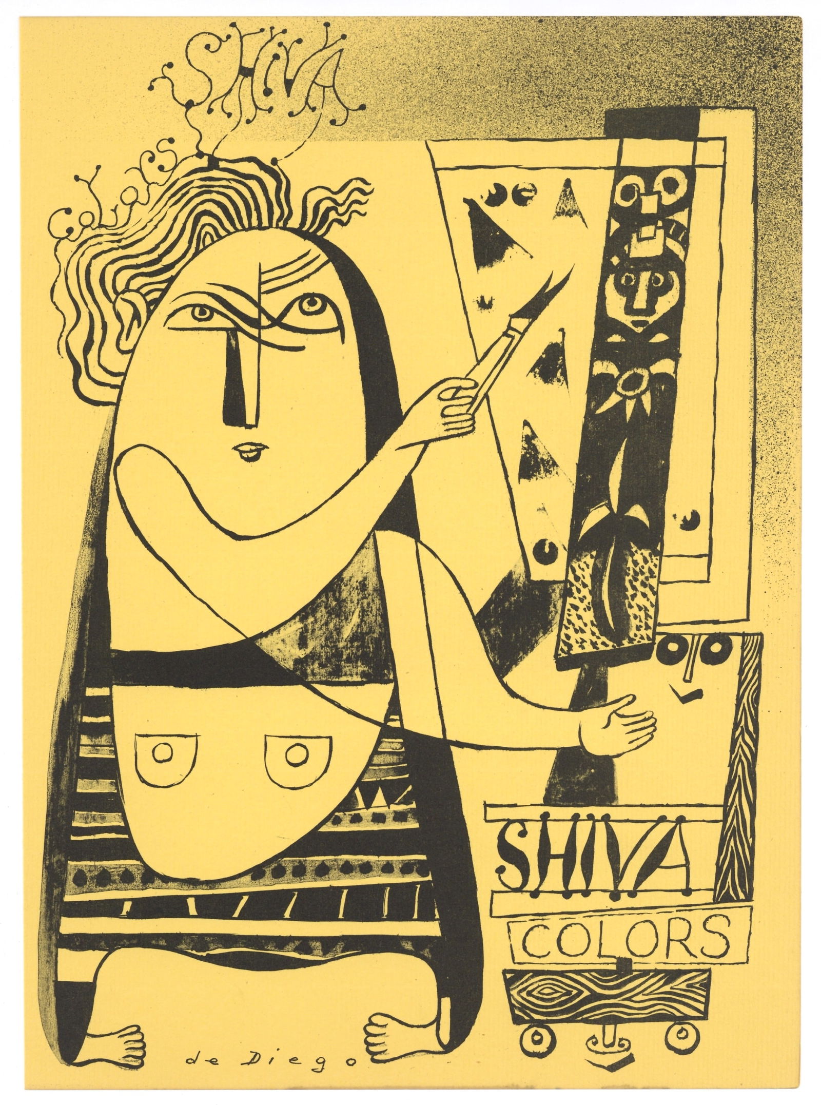 Julio de Diego original lithograph, 1951: Title: Julio de Diego original lithograph, 1951 Description: Medium: original lithograph. This lithograph was printed in 1951 for the "Improvisations" portfolio, published by the Artists Equity