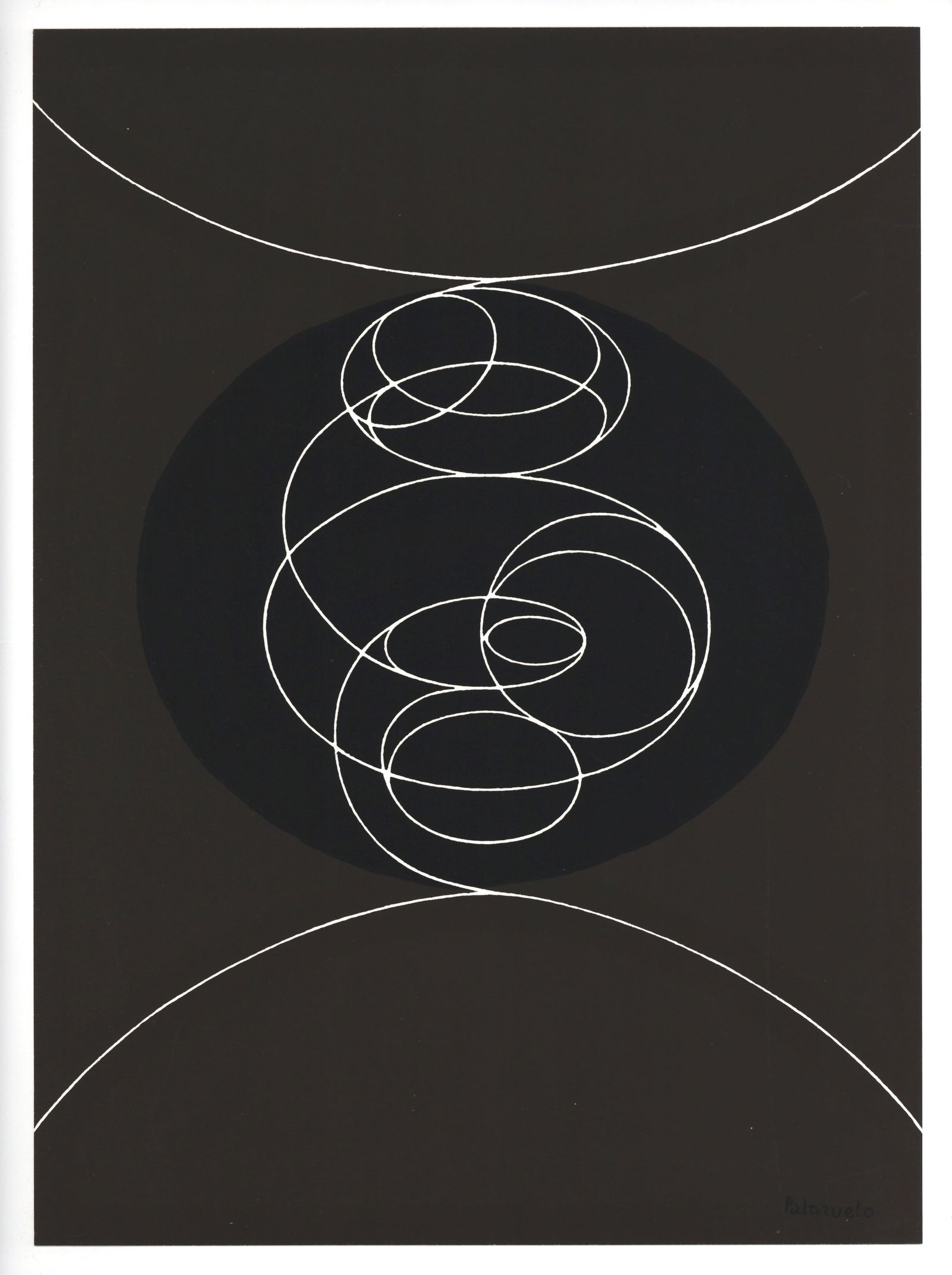 Pablo Palazuelo serigraph, 1982: Title: Pablo Palazuelo serigraph, 1982 Description: Medium: serigraph. Printed in 1982 for the art revue Derriere le Miroir (issue number 250, dedicated in homage to Aime and Marguerite Maeght) and