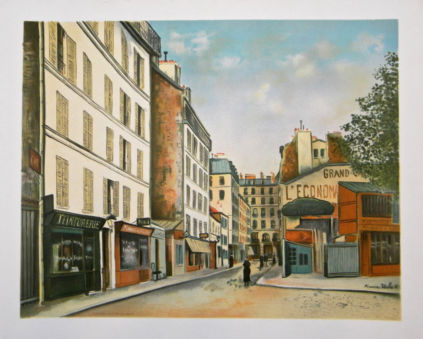 Maurice Utrillo lithograph | Montmartre: Title: Maurice Utrillo lithograph | Montmartre Description: Medium: lithograph (after the Utrillo painting). Printed in 1969 on Arches paper at the Mourlot studio in Paris. Image size: 19 x 24 inches