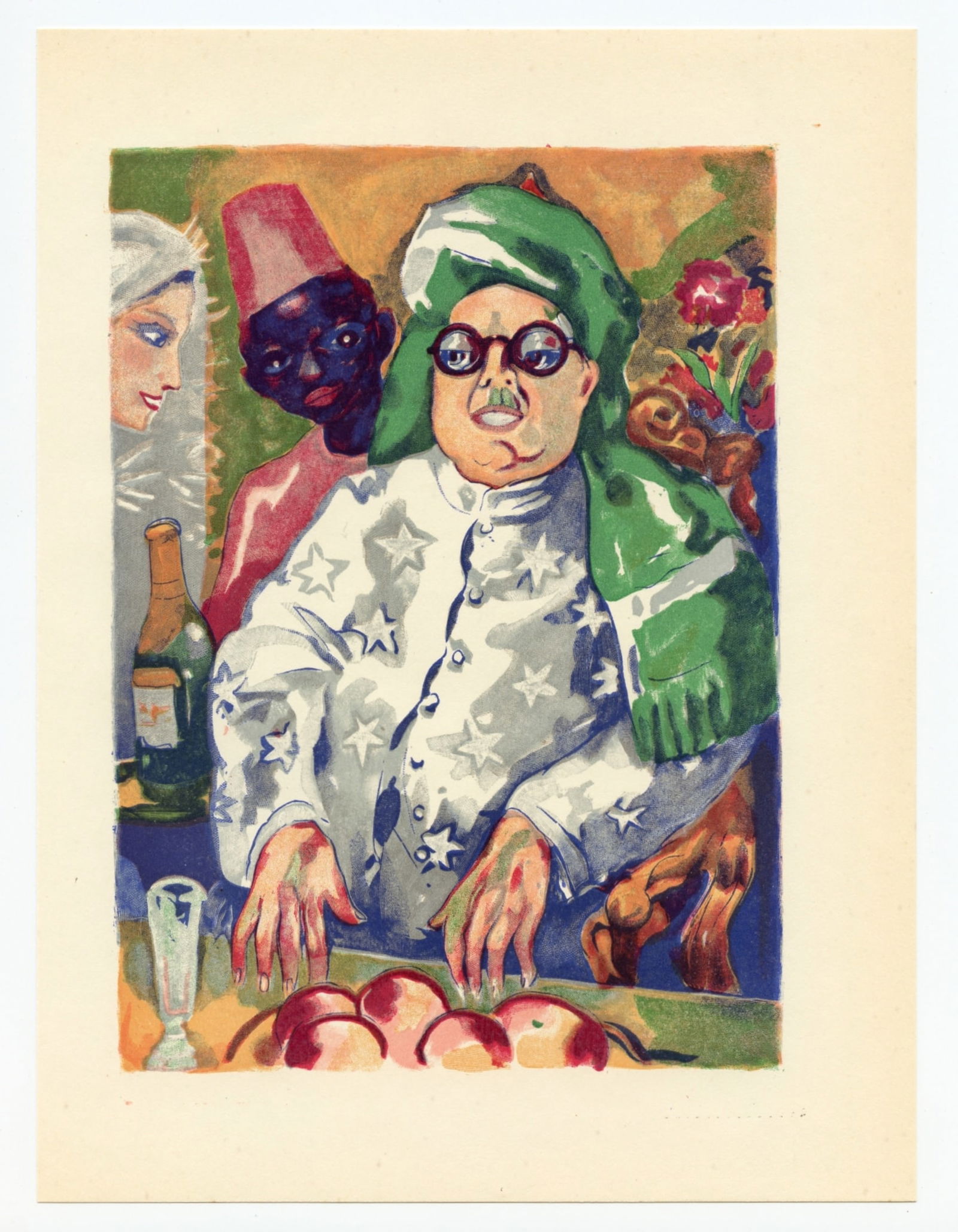 Kees van Dongen engraving for "Mille Nuits": Title: Kees van Dongen engraving for "Mille Nuits" Description: Medium: wood engraving (after the watercolor). Printed in Paris in 1955 at the atelier Coulouma for "Mille nuits et une nuit" (1001 Nigh