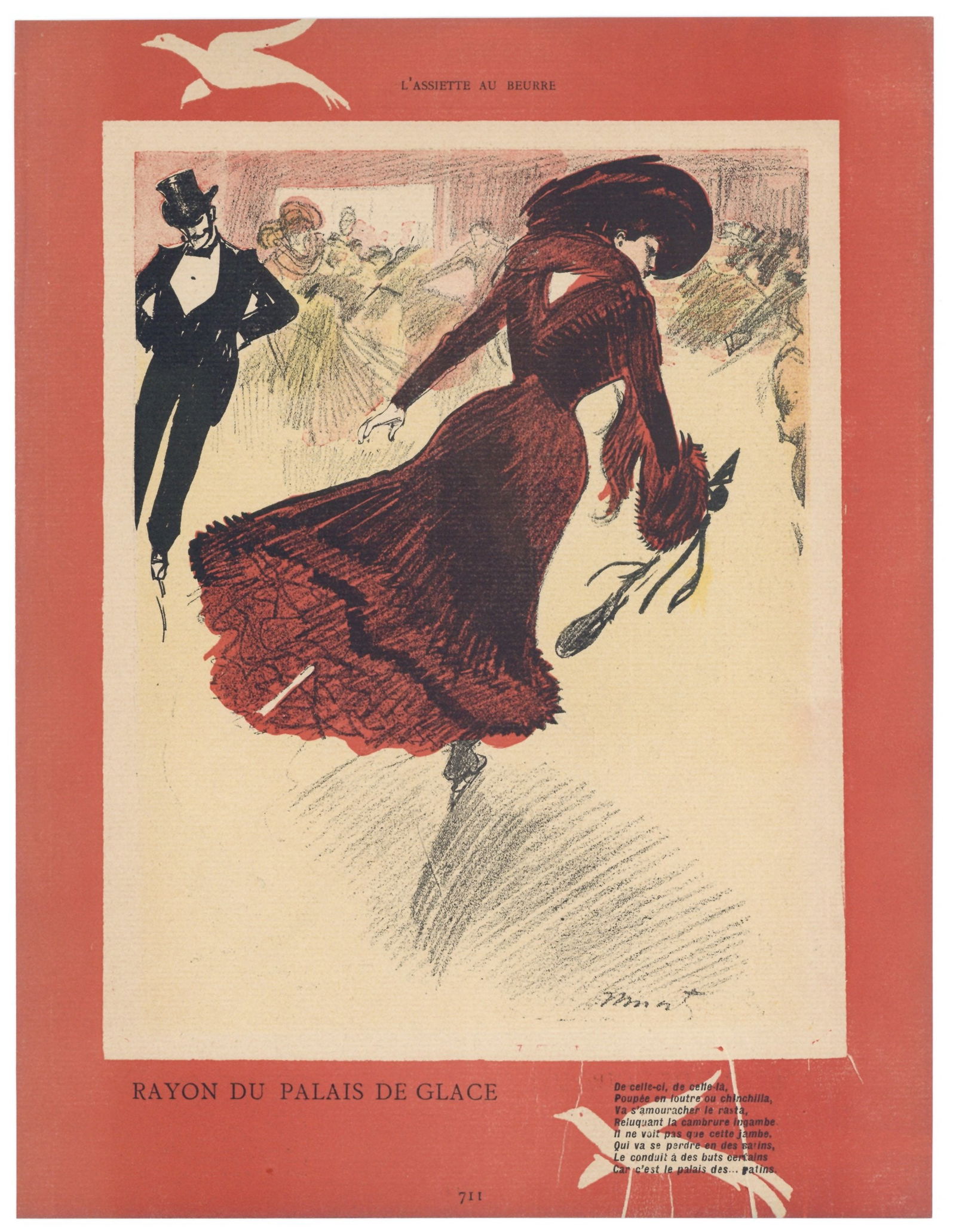 Tony Minartz lithograph, 1902: Title: Tony Minartz lithograph, 1902 Description: Medium: lithograph. Printed in 1902 for L'Assiette au Beurre (a satirical French journal which expressed political and social commentary through litho