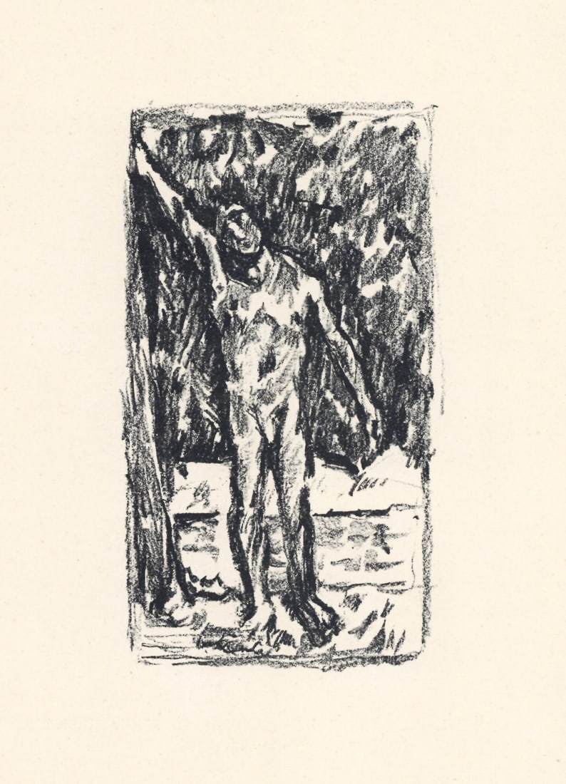 Pierre Bonnard original lithograph "Baigneur" 1914: Title: Pierre Bonnard original lithograph "Baigneur" 1914 Description: Medium: original lithograph. Catalogue reference: Bouvet 82. This is an interpretation by Pierre Bonnard of one of Paul
