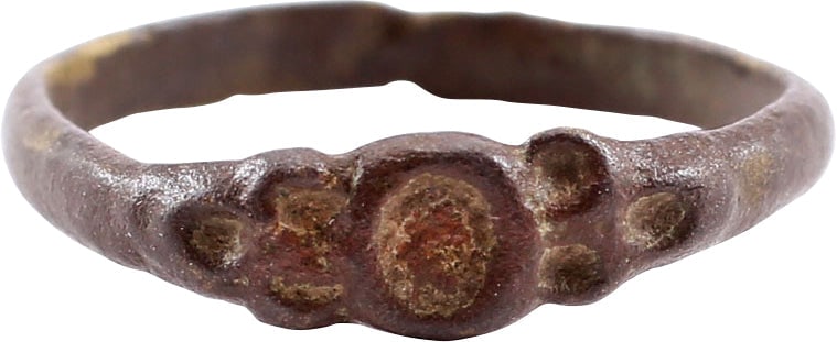 EUROPEAN BETROTHAL RING 9th-12th CENTURY, SIZE 3: During the Middle Ages, the act of committing to marriage took place as a formal ceremony with vows, considered sacred and unbreakable, exchanged. A ring was given by the man to the woman to bind the