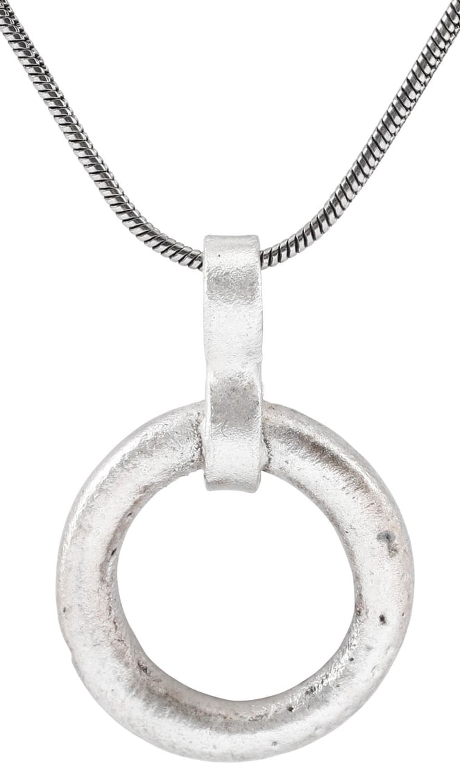 CELTIC PROSPERITY RING NECKLACE C.400-100 BC: Before the Roman invasion of the British Isles, rings of bronze, silver and gold were used as a means of exchange, particularly in Ireland. Most exchanges of goods and property were conducted by barte