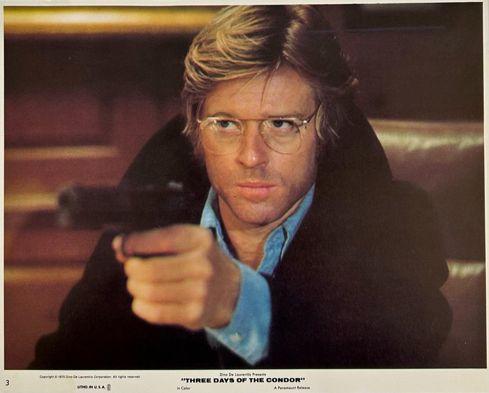 Robert Redford Three Days Of The Condor - Original 1975 Lobby Card #3: 1975: Title: Robert Redford Three Days Of The Condor - Original 1975 Lobby Card #3: 1975 Description: Three Days Of The Condor - Original 1975 Lobby Card #3 Vintage 1975 Three Days Of The Condor lobby card