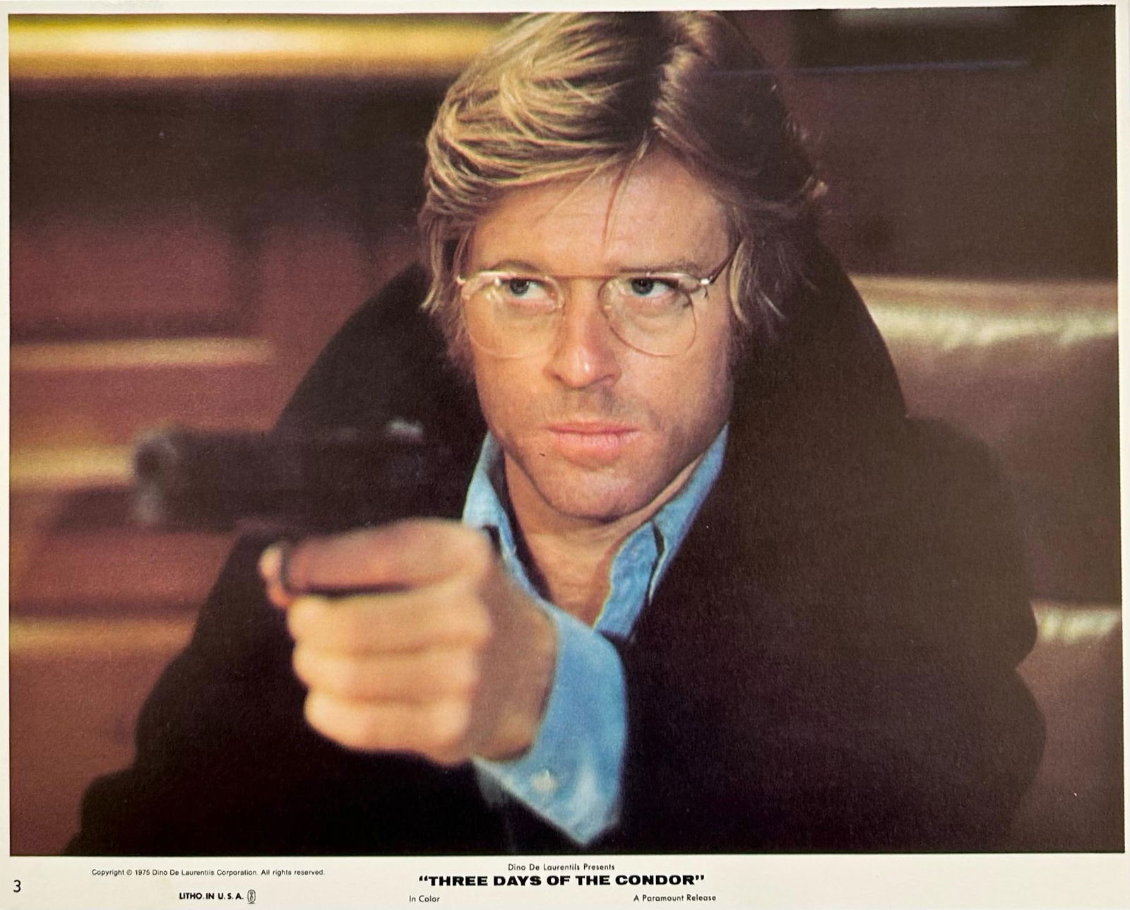 Robert Redford Three Days Of The Condor - Original 1975 Lobby Card #3: 1975 - 3